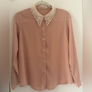 Dotori Women Long Sleeve Button-Down Blouse